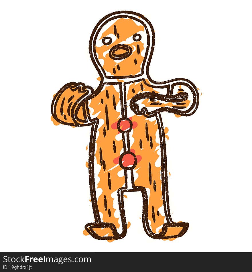 Gingerbread Man Chalk Drawing