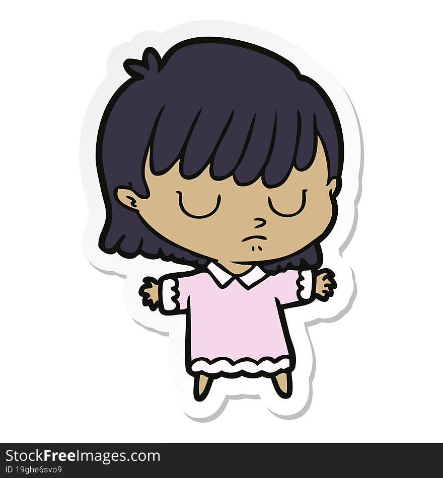 sticker of a cartoon woman