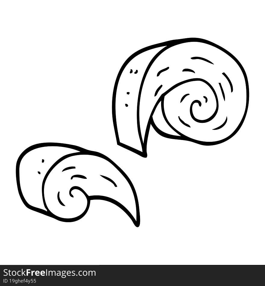 line drawing cartoon decorative spiral element