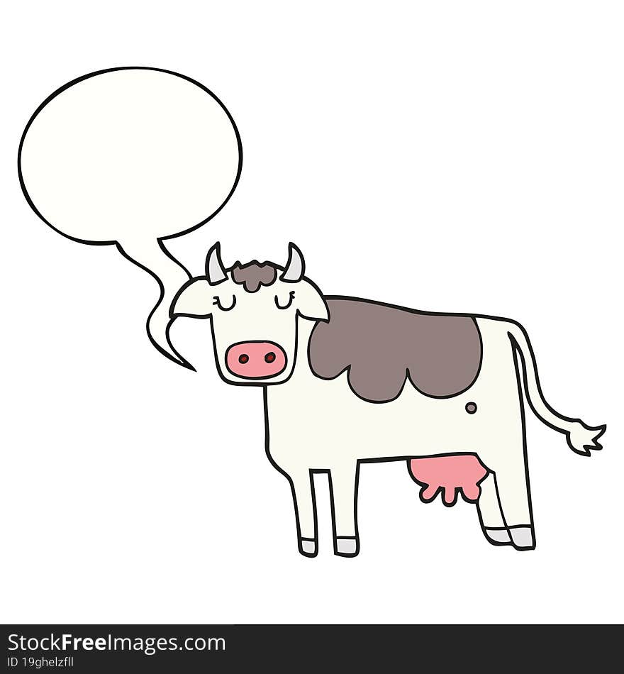 cartoon cow and speech bubble