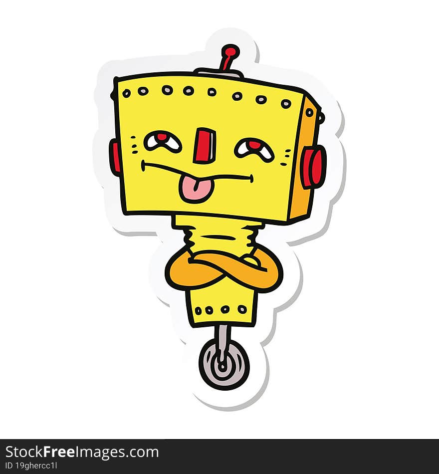 sticker of a cartoon robot