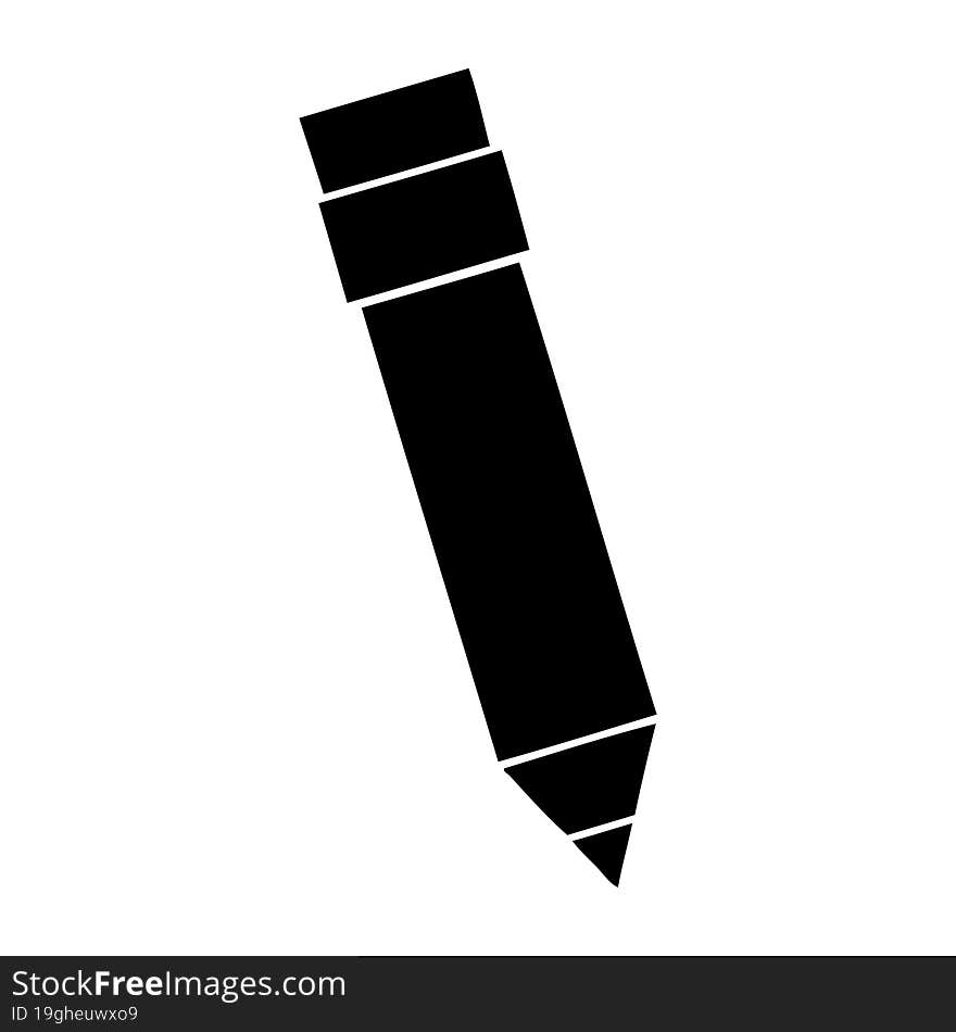 flat symbol quirky pencil. flat symbol quirky pencil