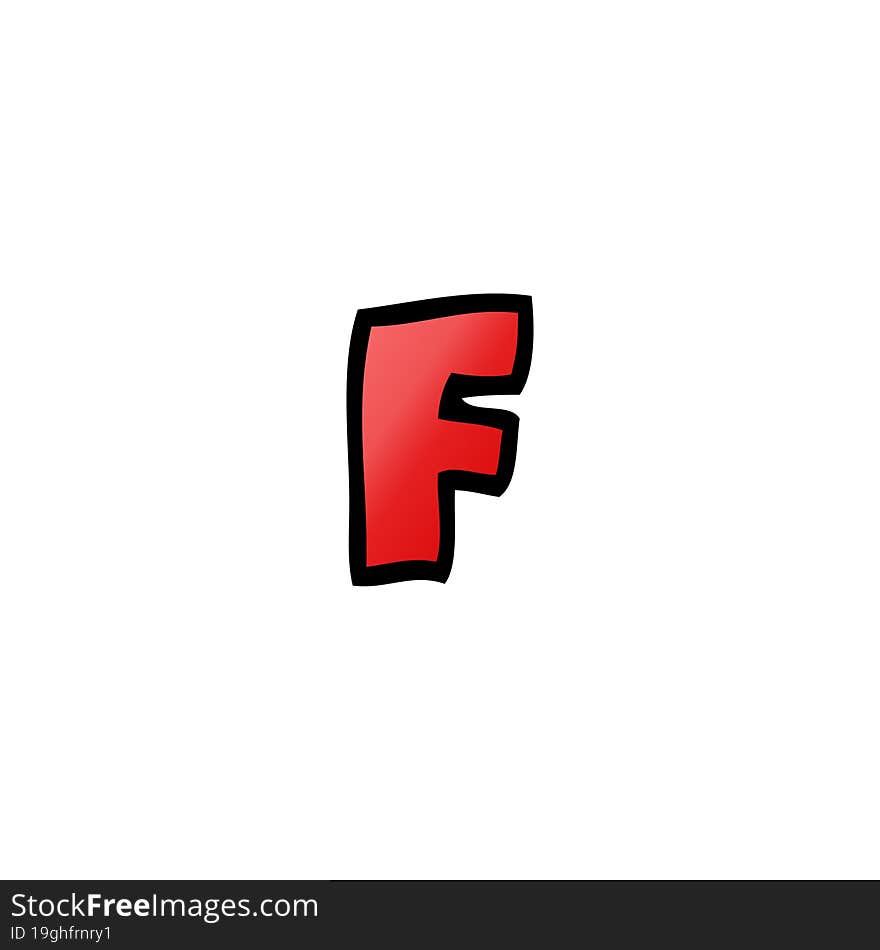 cartoon doodle letter f