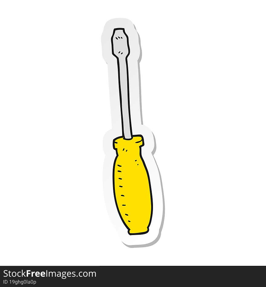 sticker of a cartoon screwdriver