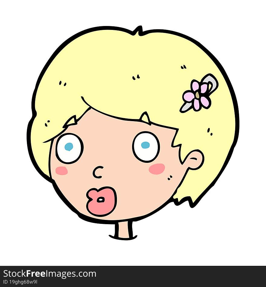 Cartoon Surprised Female Face