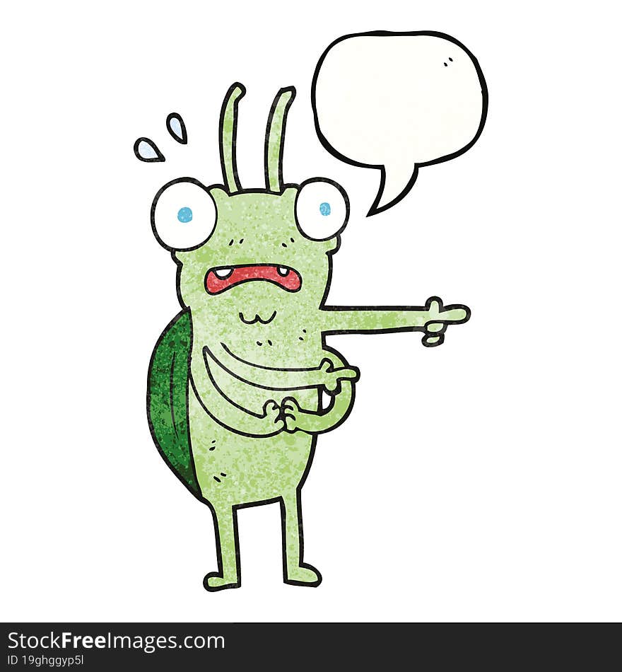 freehand speech bubble textured cartoon bug