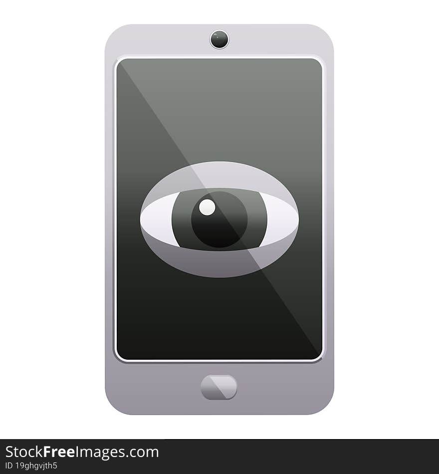 cell phone watching you graphic icon