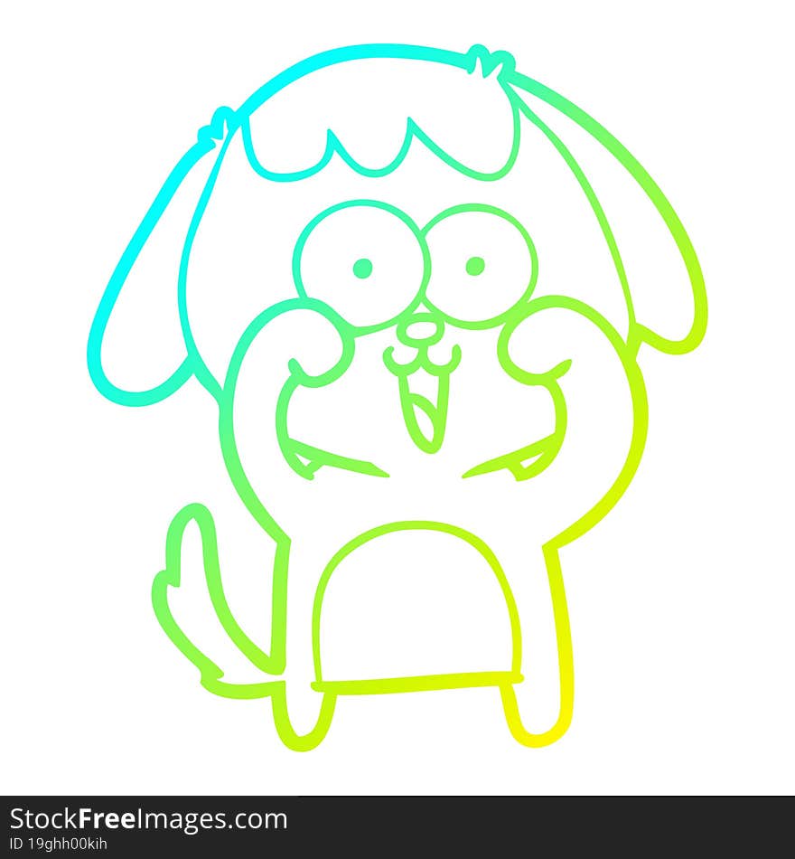 Cold Gradient Line Drawing Cute Cartoon Dog