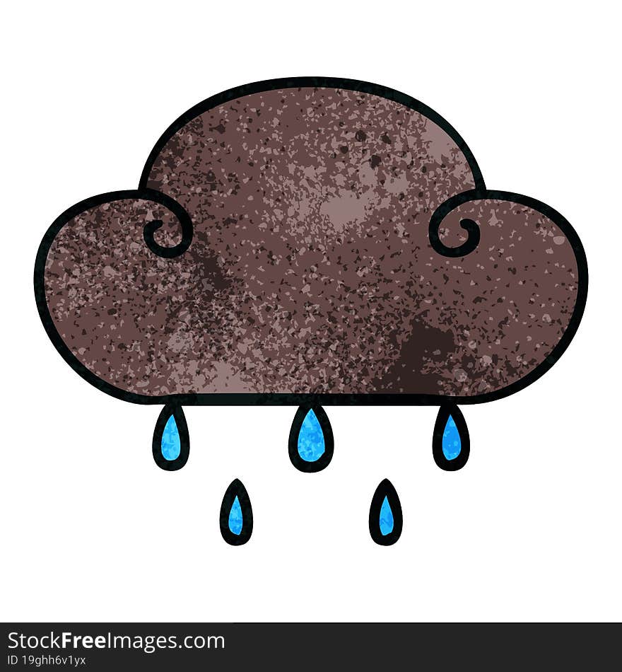 quirky hand drawn cartoon rain cloud