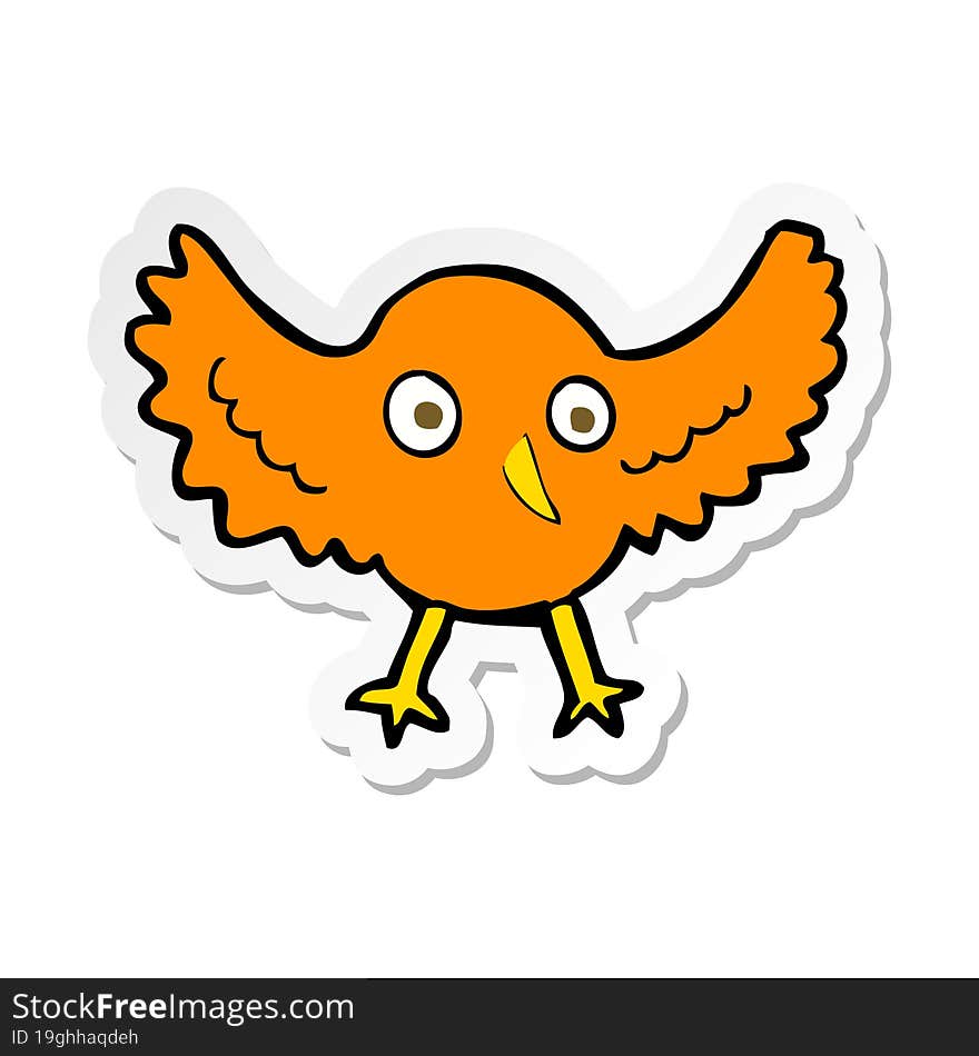 sticker of a cartoon bird