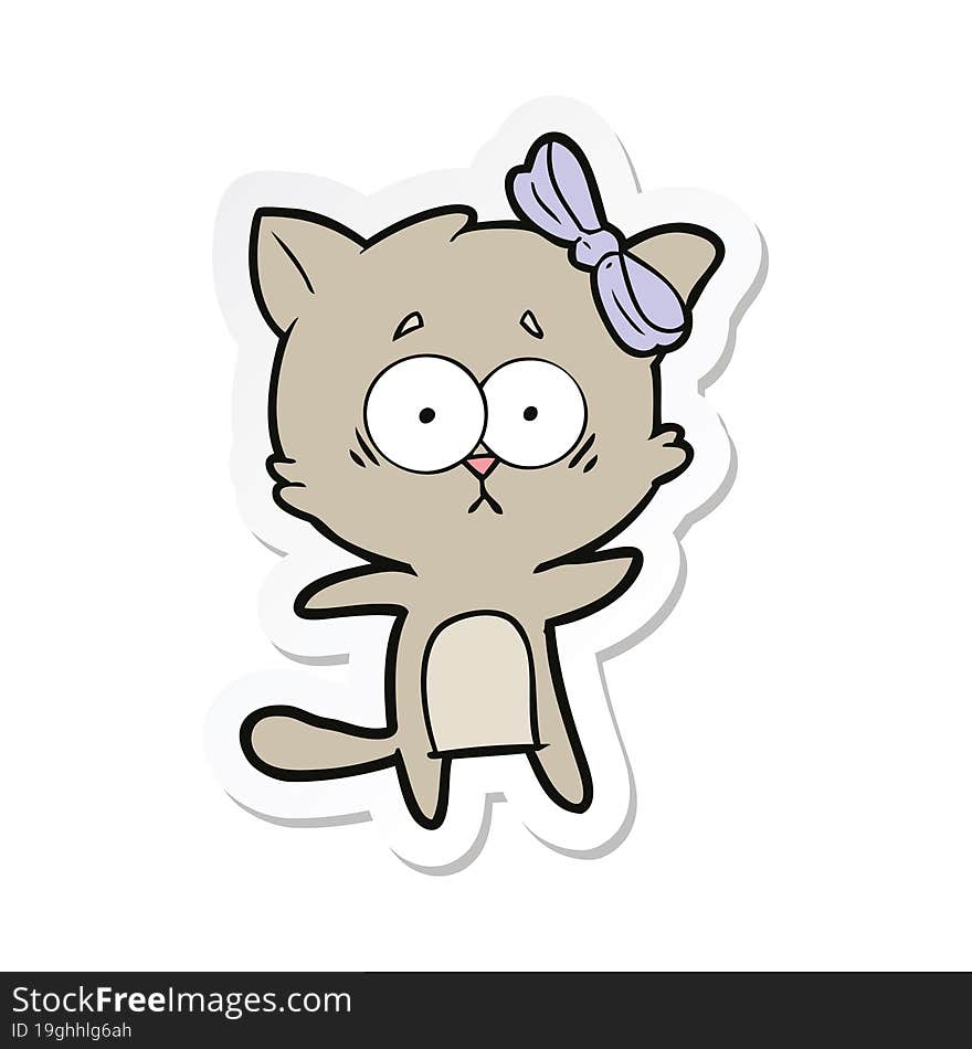 Sticker Of A Cartoon Cat