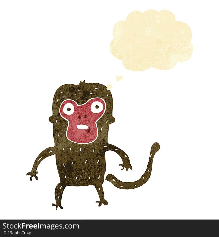 cartoon monkey with thought bubble