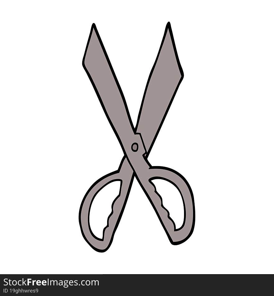 cartoon doodle sewing scissors