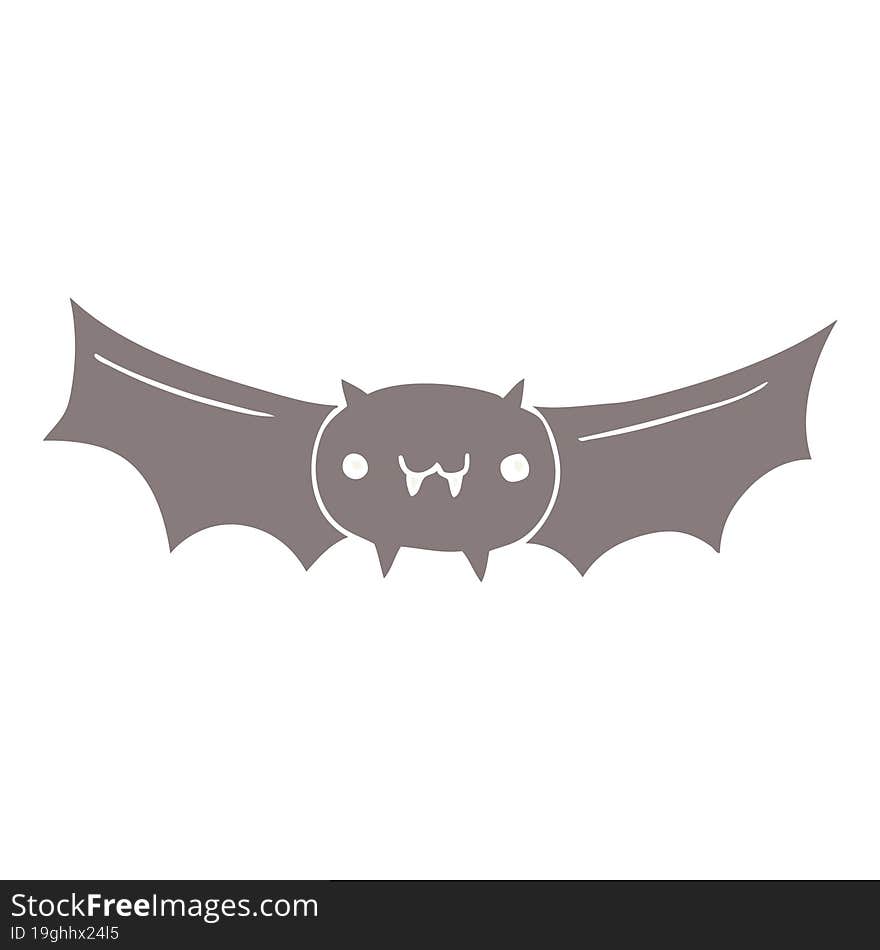 Flat Color Style Cartoon Vampire Bat