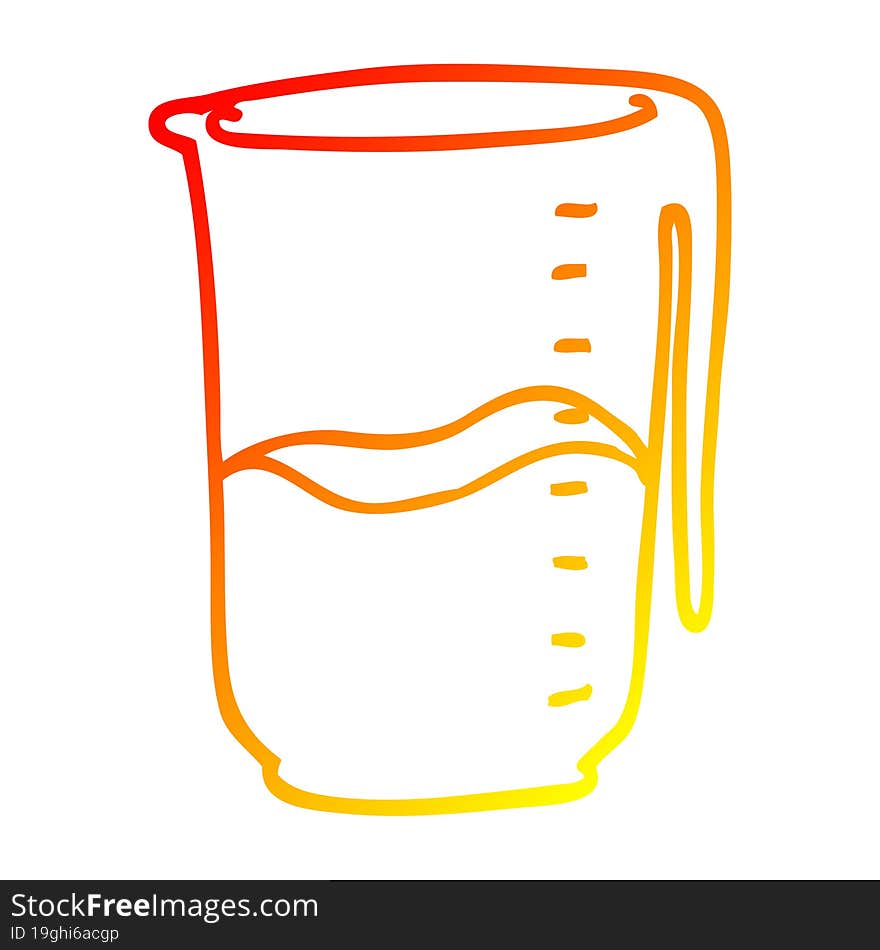 warm gradient line drawing of a cartoon jug