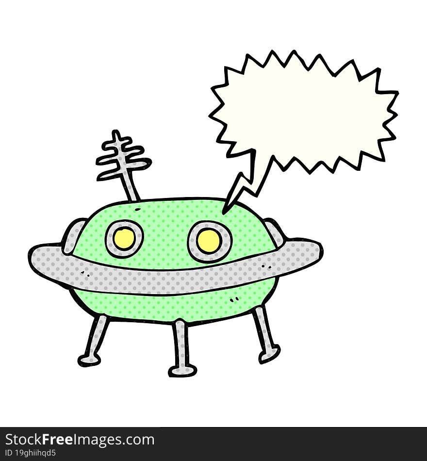 comic book speech bubble cartoon alien spaceship