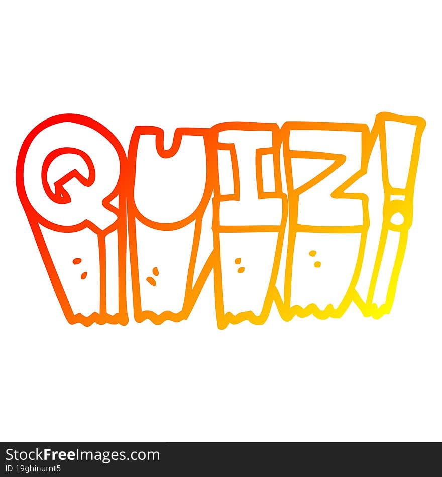 warm gradient line drawing cartoon quiz symbol