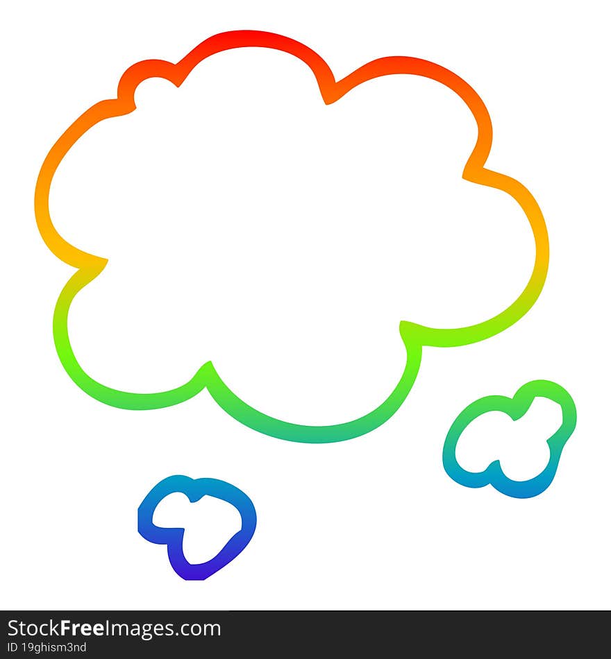 Rainbow Gradient Line Drawing Cartoon Cloud