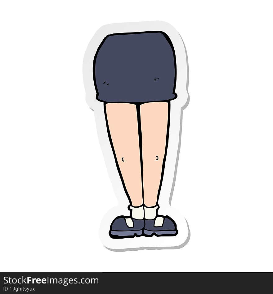 sticker of a cartoon female legs