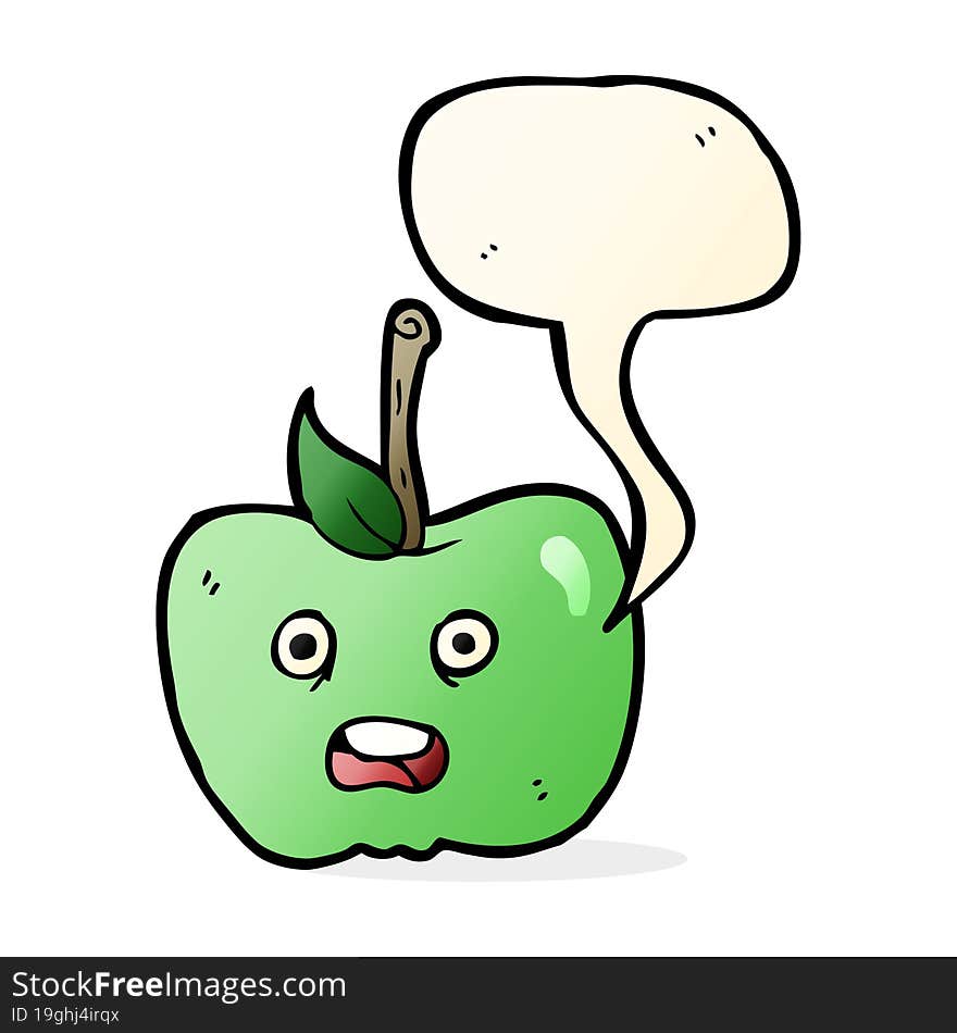 Cartoon Apple With Speech Bubble