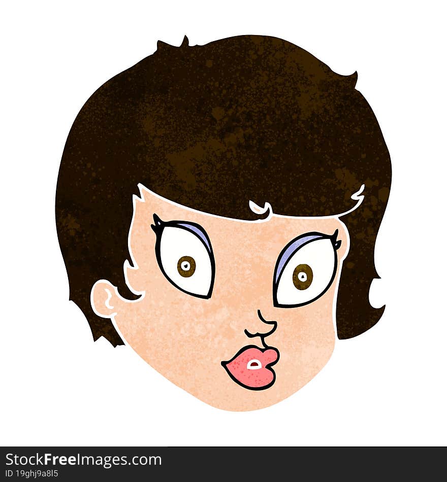 Cartoon Surprised Female Face