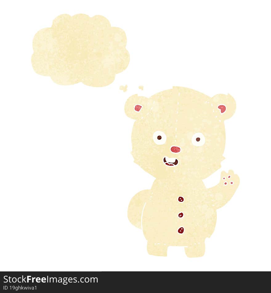 cute cartoon polar bear with thought bubble