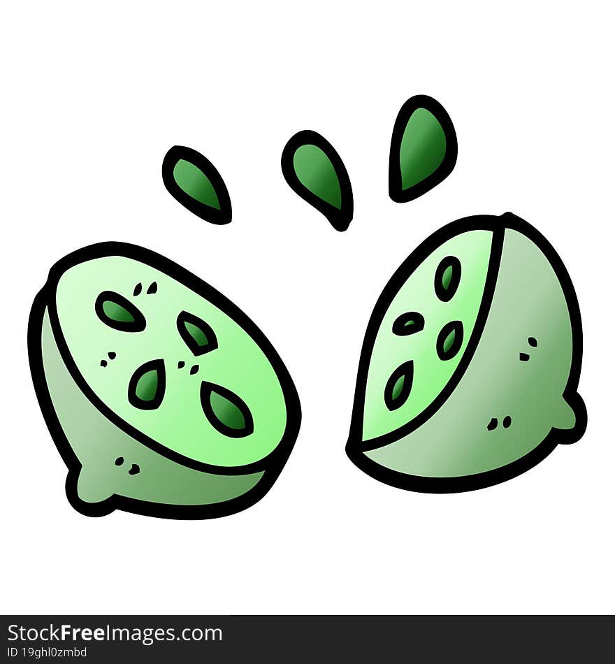 cartoon doodle of a halved lime