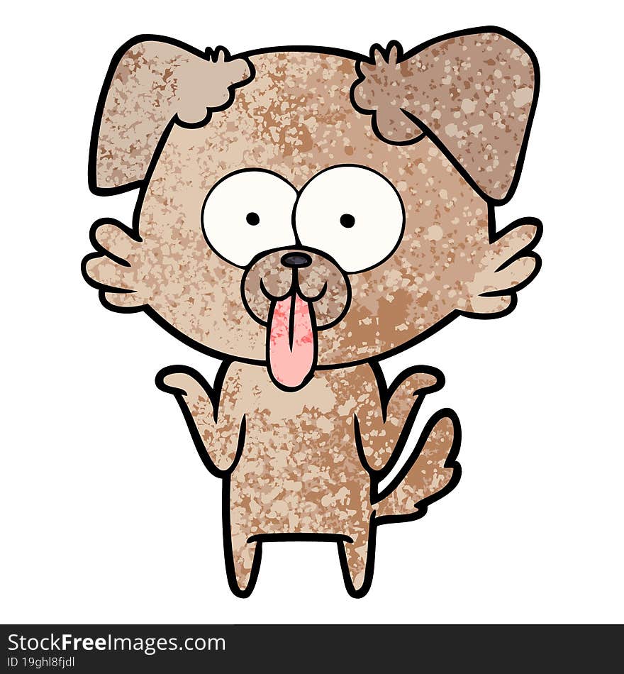 cartoon dog with tongue sticking out. cartoon dog with tongue sticking out