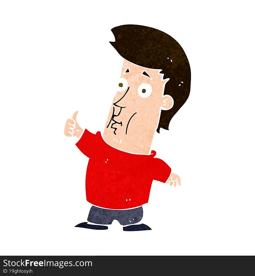 Cartoon Man Giving Thumbs Up Sign