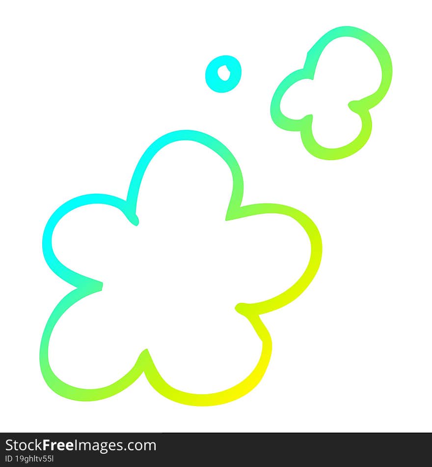 cold gradient line drawing cartoon smoke clouds