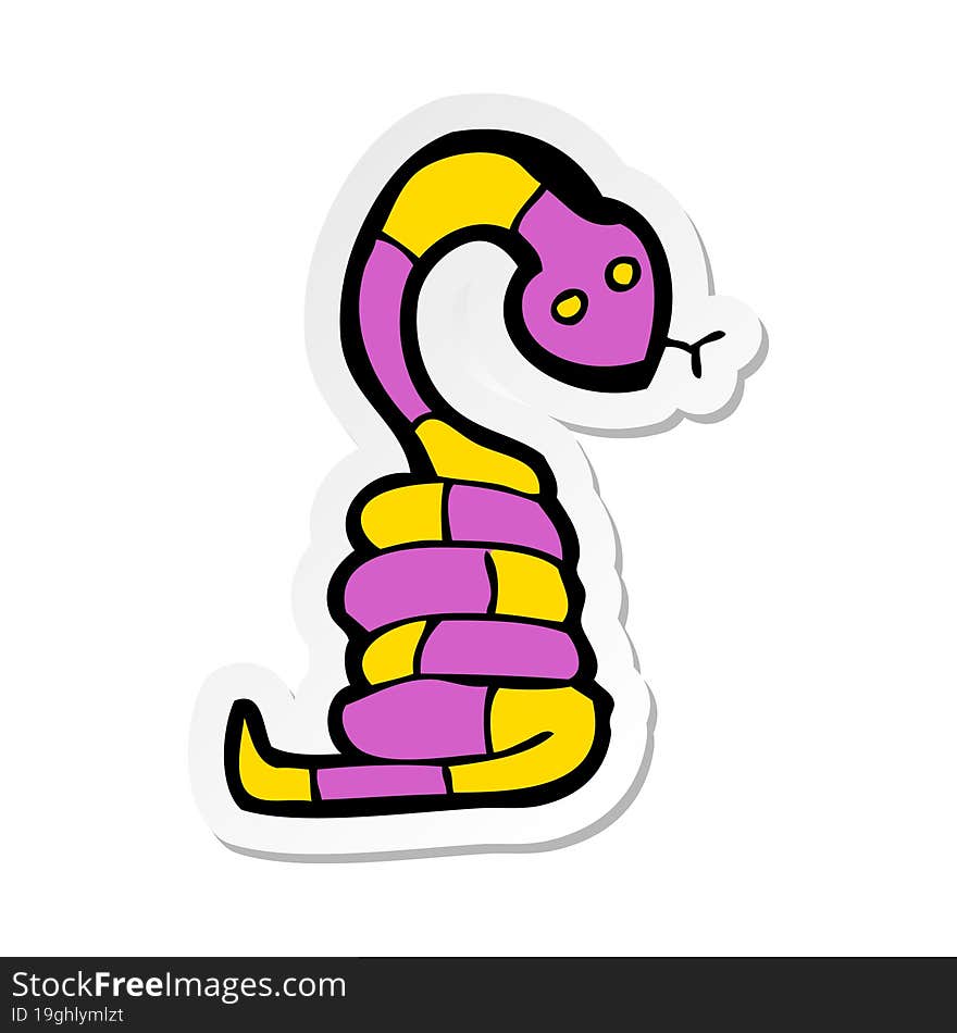 Sticker Of A Cartoon Snake