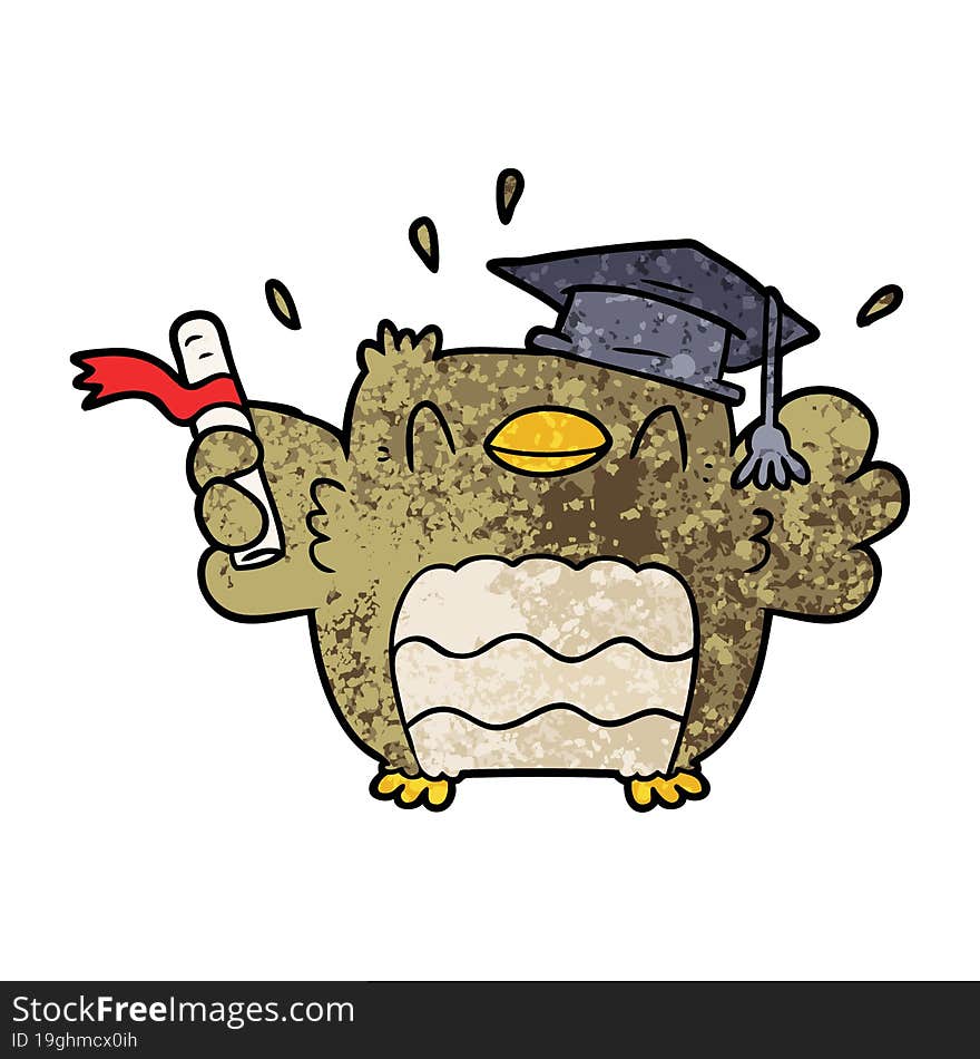 cartoon owl graduate. cartoon owl graduate