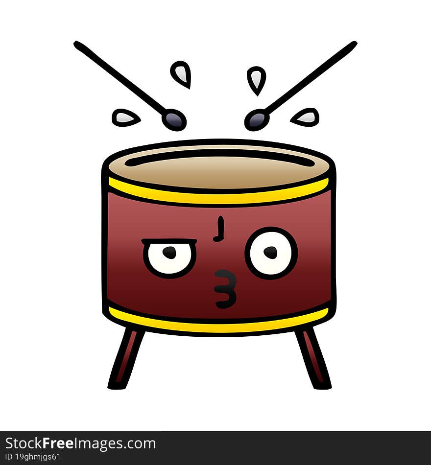 Gradient Shaded Cartoon Drum