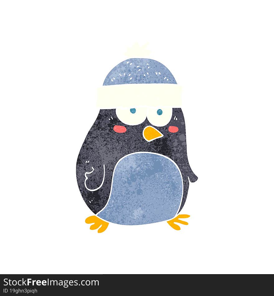 retro cartoon penguin