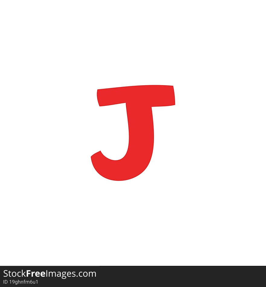 cartoon doodle letter j