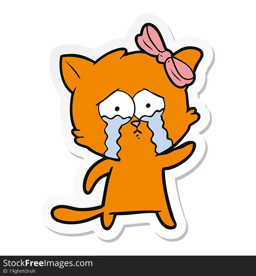 Sticker Of A Cartoon Cat