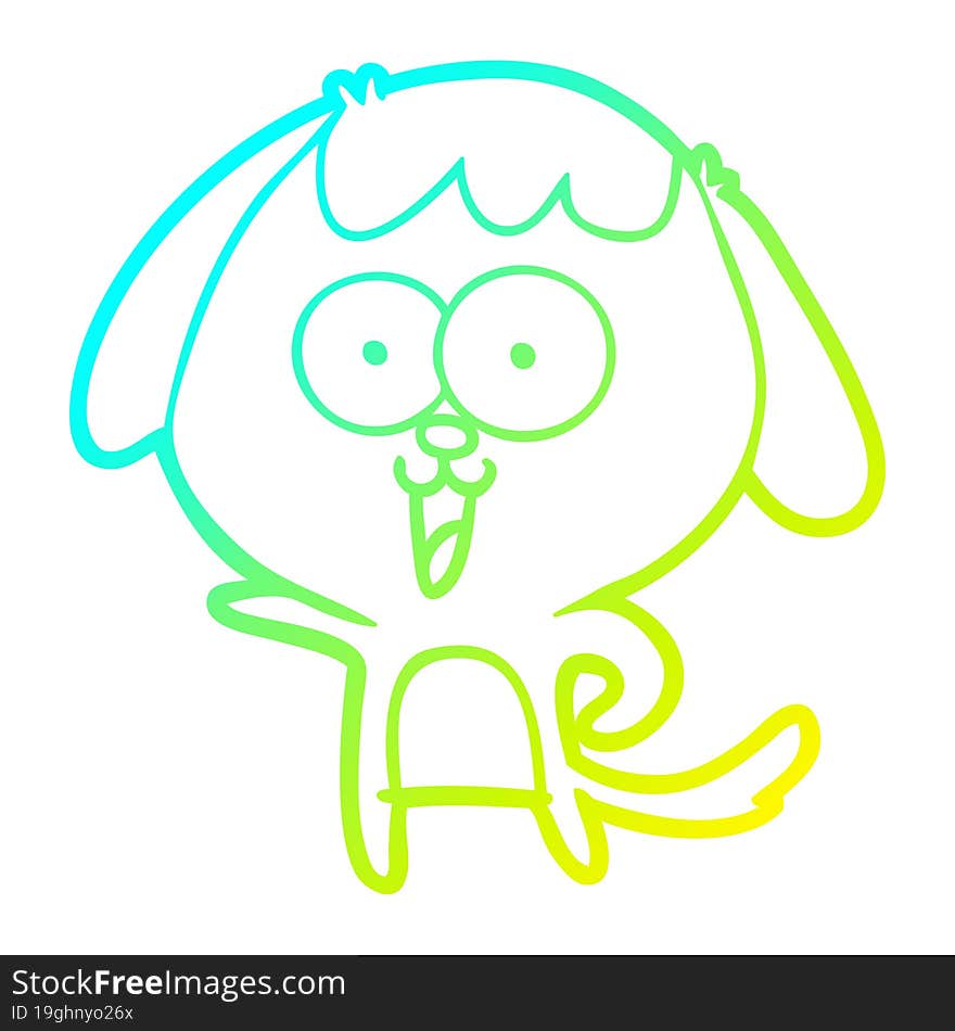 Cold Gradient Line Drawing Cute Cartoon Dog