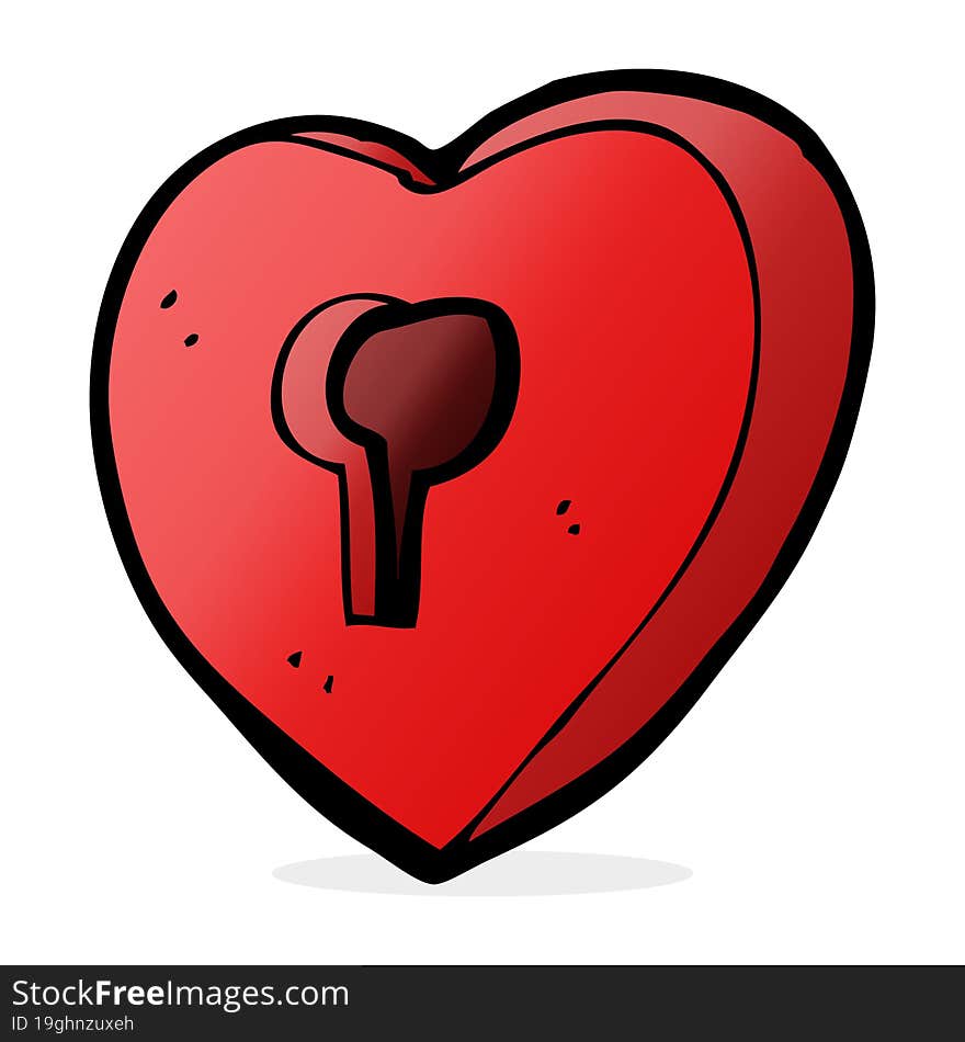 Cartoon Heart With Keyhole