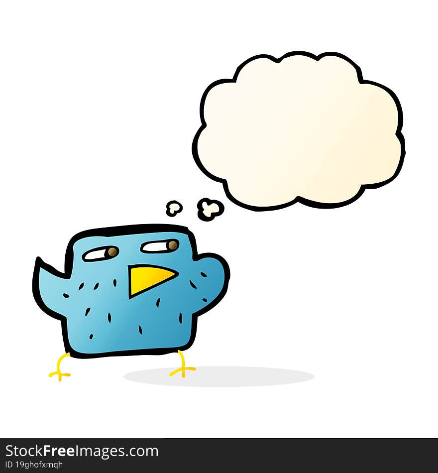 Cartoon Bird With Thought Bubble