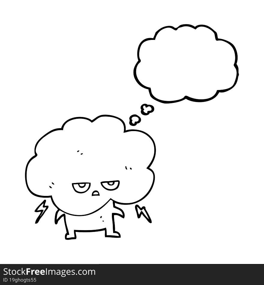 Thought Bubble Cartoon Raincloud