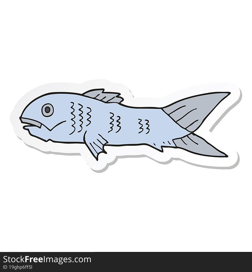 Sticker Of A Cartoon Fish