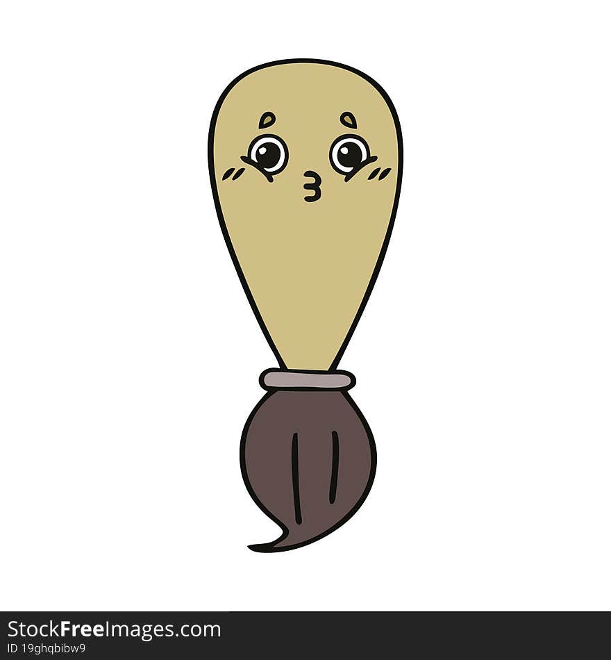 cute cartoon of a paint brush. cute cartoon of a paint brush