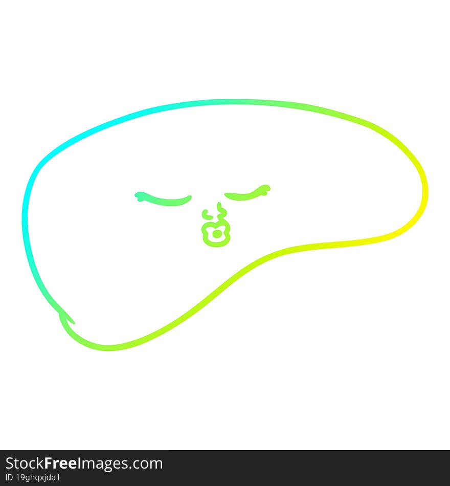 Cold Gradient Line Drawing Cartoon Liver