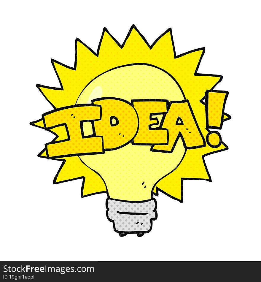 Cartoon Idea Light Bulb Symbol