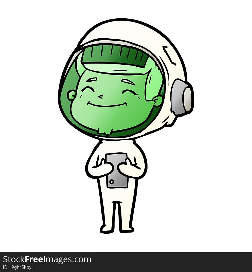 happy cartoon astronaut. happy cartoon astronaut