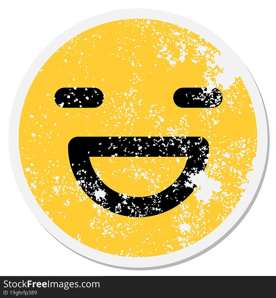 simple happy face circular sticker