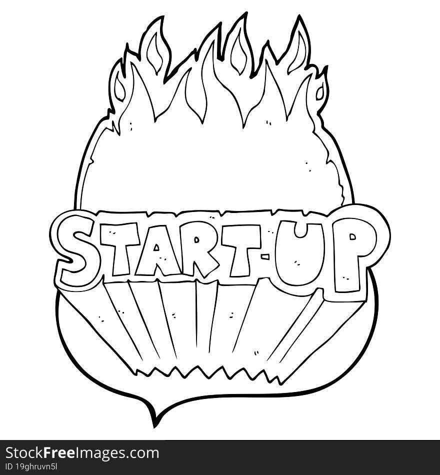 Speech Bubble Cartoon Startup Symbol