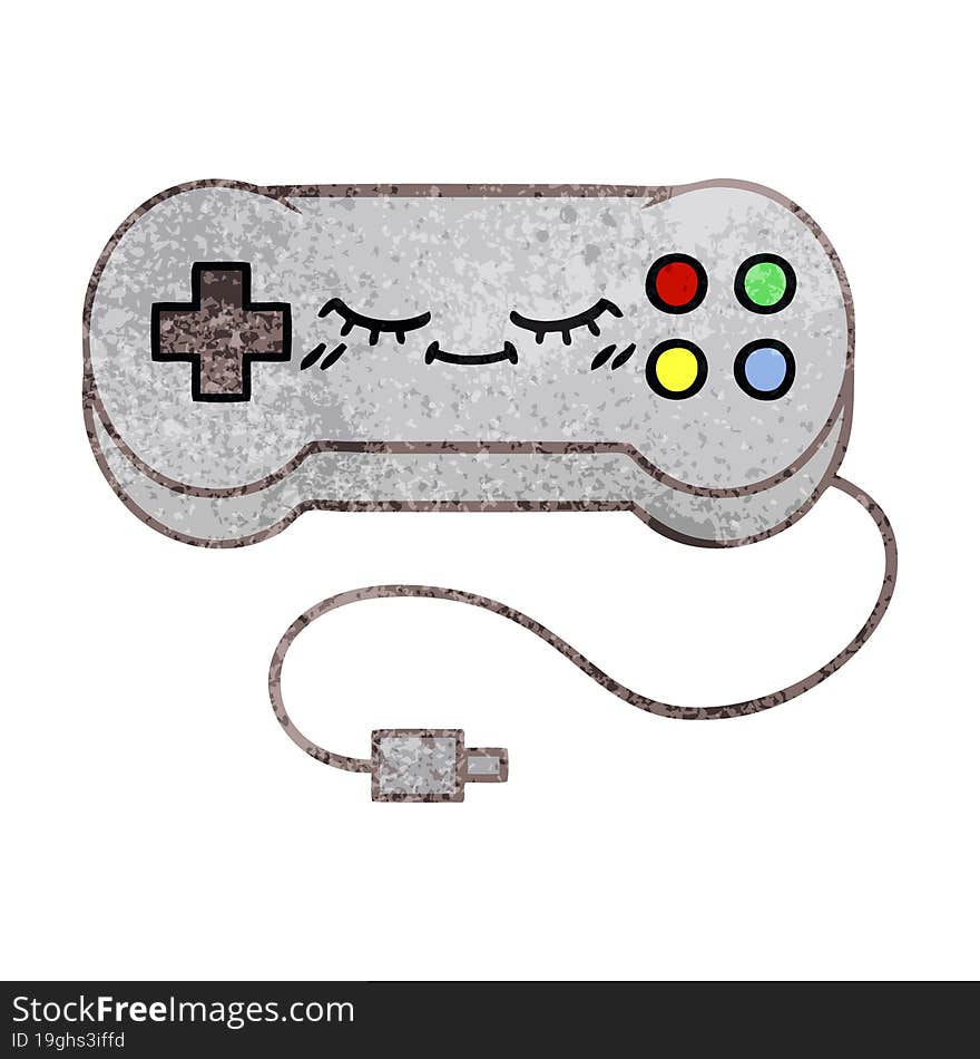 Retro Grunge Texture Cartoon Game Controller