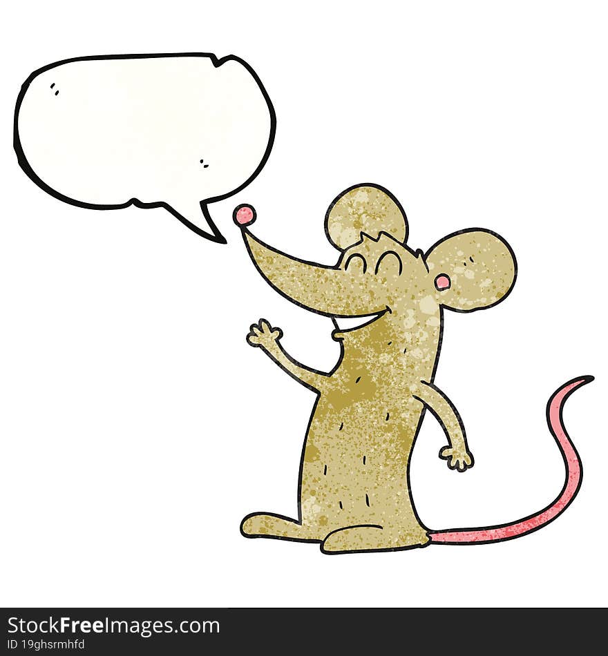 speech bubble textured cartoon mouse