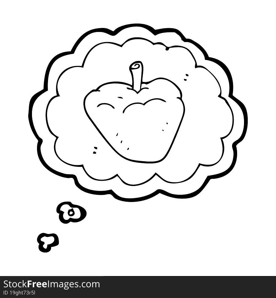 thought bubble cartoon organic apple